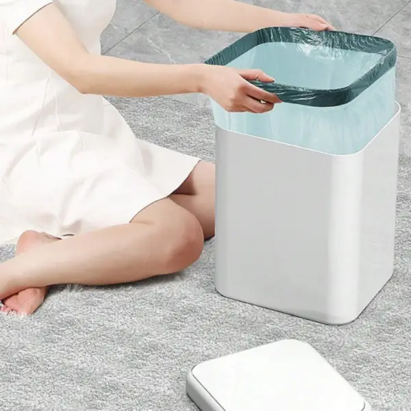 Lixeira Inteligente De Banheiro Com Tampa sem Toque Automática com Sensor De Movimento 15 litros - SHOPEE - Image 3
